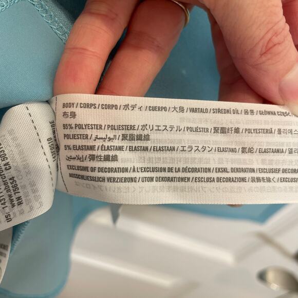 Abercrombie & Fitch Pastel Blue Slit Midi Skirt Minimalist Cleangirl NWT XS - Picture 6 of 8